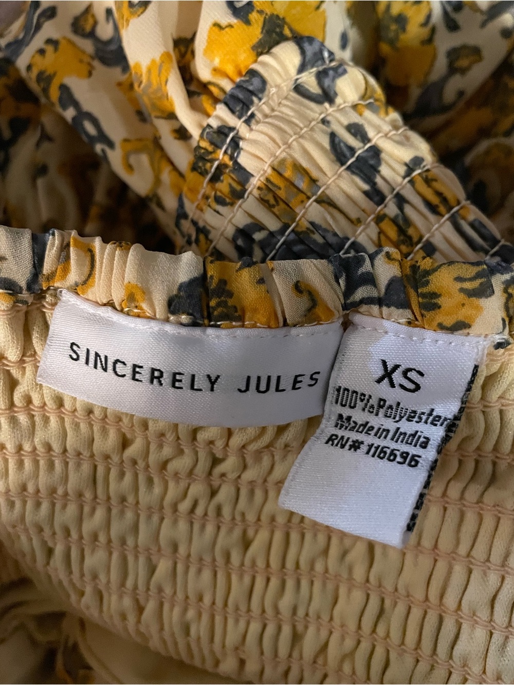 Floral Puff-Sleeve Maxi Dress in Yellow and navy - Picture 3 of 3